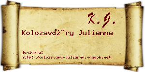 Kolozsváry Julianna névjegykártya